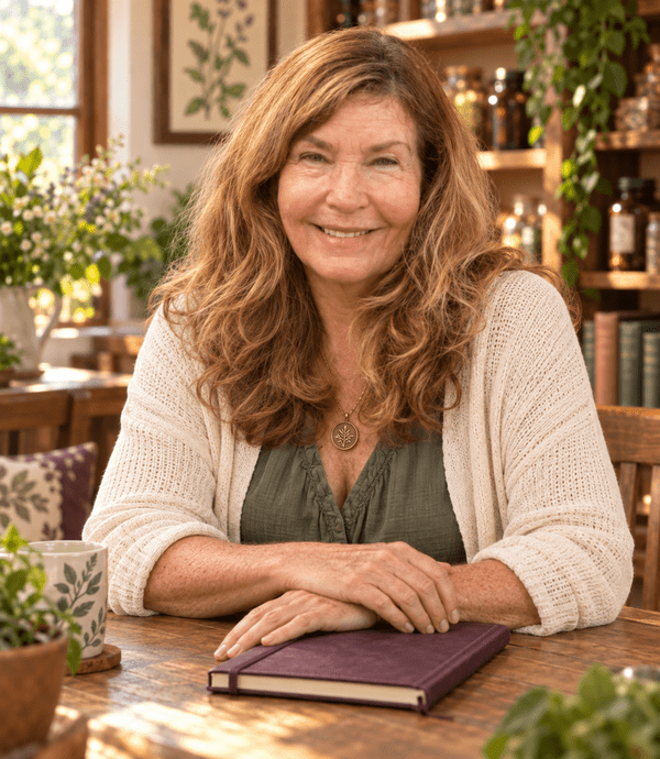 Jane Richmond, Energy Healing I instructor at Self-Heal School, seated warmly in the school’s San Diego classroom.